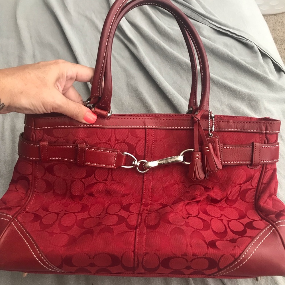 Authentic Coach signature red bag
